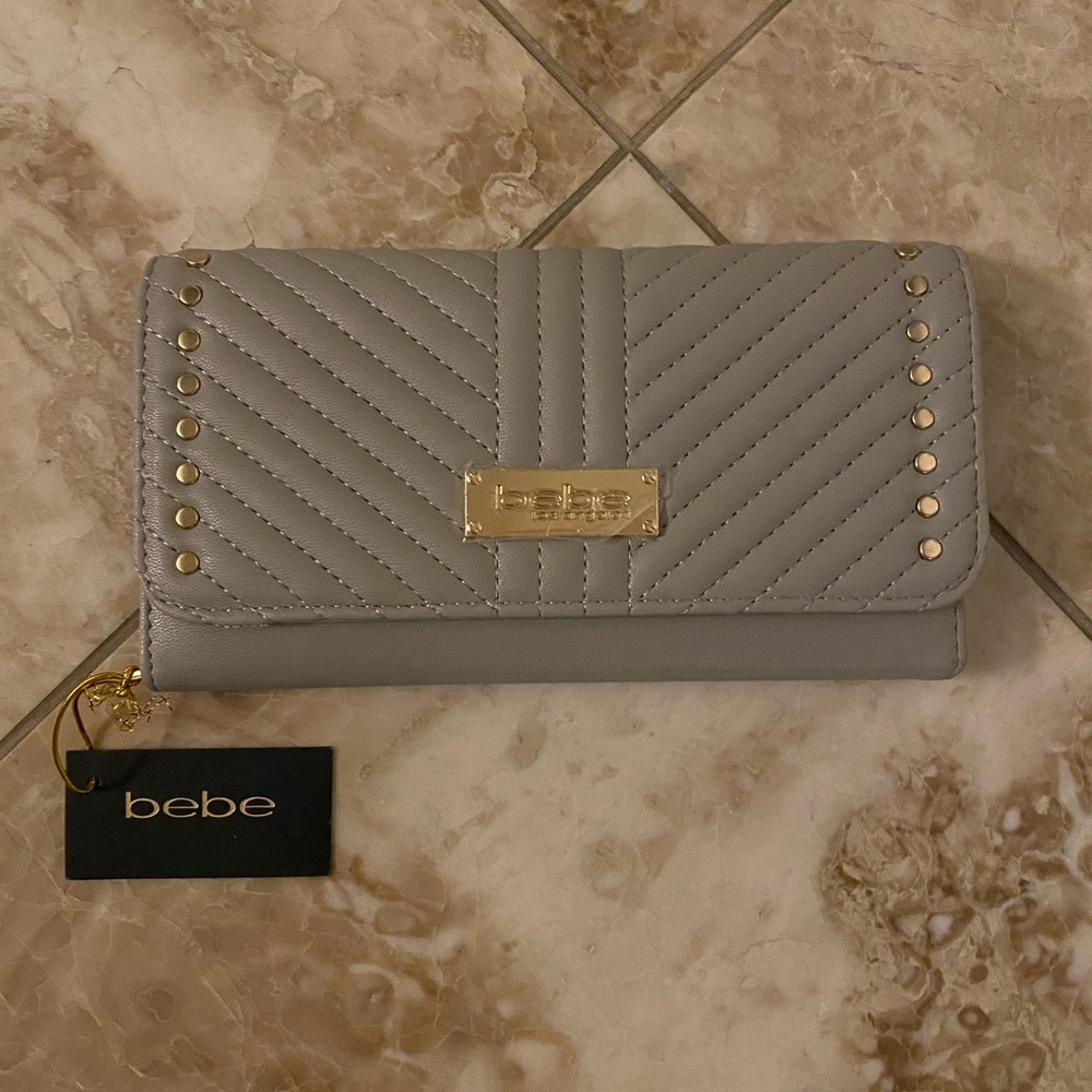 Bebe grey/ tan wallet.